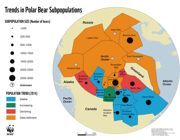 Polar bear population trends as of 2014. © Polar Bear Technical Committee / IUCN 